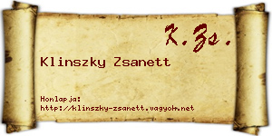 Klinszky Zsanett névjegykártya